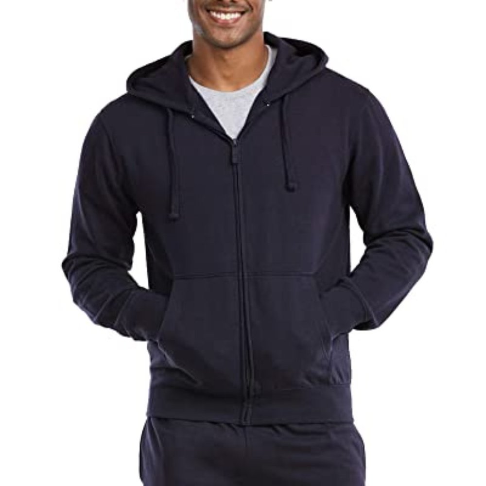 ET TU Cotton Blend Lightweight Fleece Zip Up Hoodi